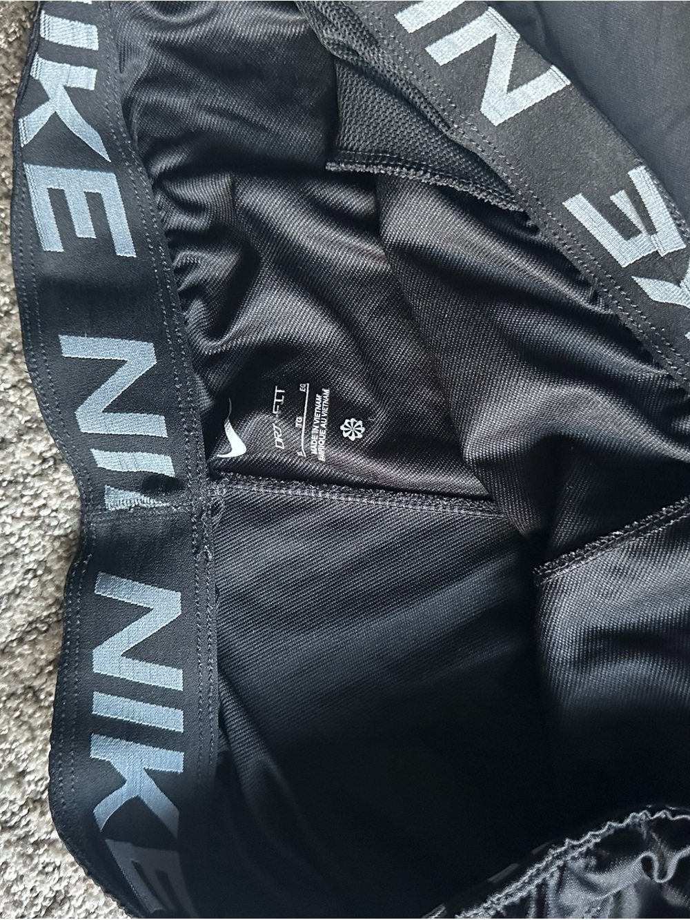 Nike women’s Black Athletic Shorts with Branded Waistband